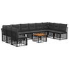 vidaXL Conjunto de sof&aacute;s de exterior 11 uds. Negro y Gris oscuro