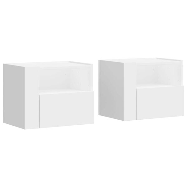 vidaXL Mesitas de noche de pared 2 unidades blanca 45x30x35 cm