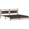 vidaXL Estructura de cama sin colch&oacute;n metal roble ahumado 193x201 cm