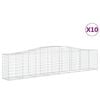 vidaXL Cestas de gaviones 10 uds forma de arco hierro 400x50x80/100 cm