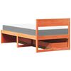 vidaXL Cama con cajones y colch&oacute;n madera pino marr&oacute;n cera 90x190 cm