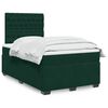 vidaXL Cama box spring con colch&oacute;n terciopelo verde oscuro 120x190 cm