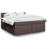 vidaXL Cama box spring con colch&oacute;n tela marr&oacute;n oscuro 180x200 cm