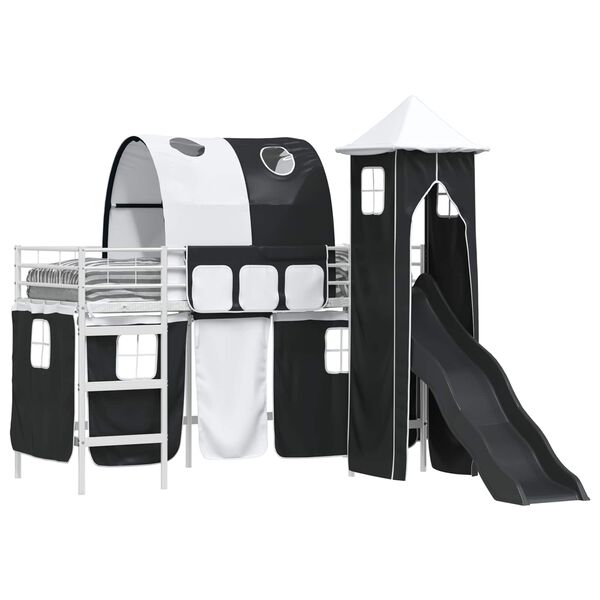 vidaXL Estructura de litera para ni&ntilde;os y Negro 74,5 x 190 cm Metal