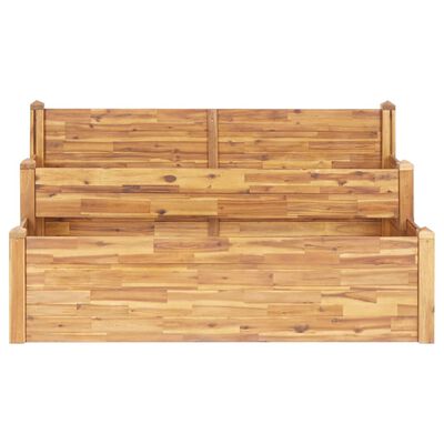 vidaXL Jardinera de 2 niveles madera maciza de acacia 160x75x84 cm