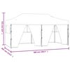 vidaXL Carpa plegable profesional con 4 paredes acero blanco 3x6 m