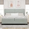 vidaXL Cama tipo Box Spring Gris Claro 200 x 200 cm Poli&eacute;ster