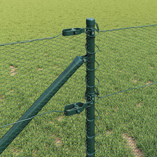 vidaXL Poste de Valla Verde 100 x 0,8 m (malla de 13 mm) Acero y PVC