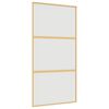 vidaXL Puerta corredera dorada de vidrio ESG esmerilado y aluminio