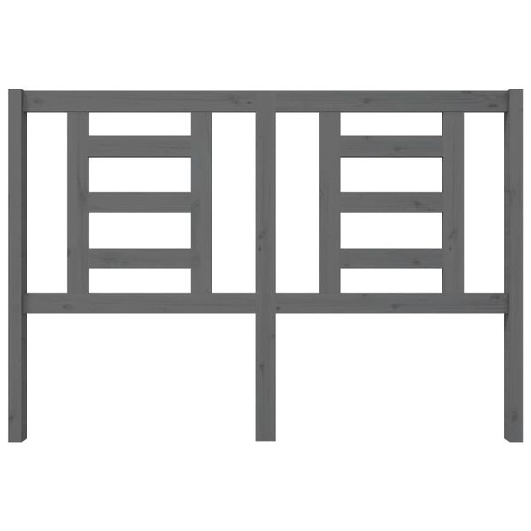 vidaXL Cabecero de cama madera maciza de pino gris 146x4x100 cm