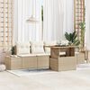 vidaXL Conjunto de sof&aacute; de jard&iacute;n 5 pcs Beige Polirat&aacute;n