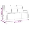 vidaXL Sillón reclinable de masaje de 3 plazas cuero sintético crema