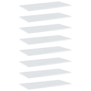 vidaXL Estante estanter&iacute;a 8uds contrachapada blanco brillo 80x40x1,5cm