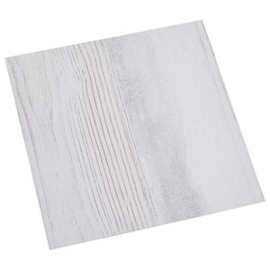 vidaXL Tablones de suelo autoadhesivos Blanco y madera 30,5 x 30,5 cm