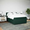 vidaXL Cama box spring con colch&oacute;n terciopelo verde oscuro 140x200 cm