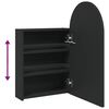 vidaXL Mueble de ba&ntilde;o con espejo arqueado y luz LED negro 42x13x70 cm