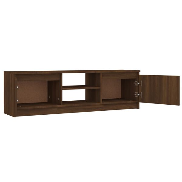 vidaXL Mueble para TV madera contrachapada roble marr&oacute;n 120x30x35,5 cm