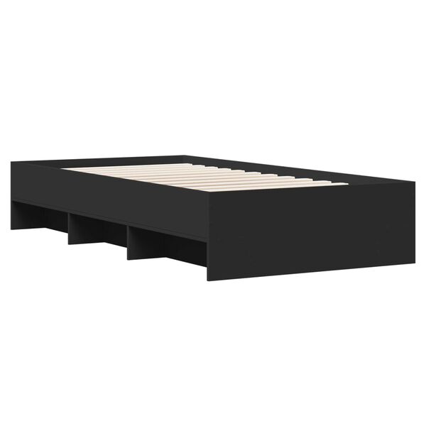 vidaXL Estructura de cama madera de ingenier&iacute;a negra 90x200 cm