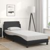 vidaXL Estructura de cama Dover cuero sint&eacute;tico negro 90x190 cm