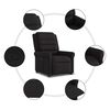 vidaXL Sill&oacute;n reclinable elevable tela negro