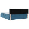 vidaXL Cama con tira de luces LED Azul Oscuro 180 x 200 cm Terciopelo