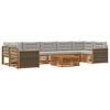 vidaXL Conjunto de sof&aacute;s de exterior 8 pcs Natural y Gris Claro
