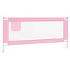 vidaXL Barandilla de seguridad cama de ni&ntilde;o rosa tela 200x25 cm