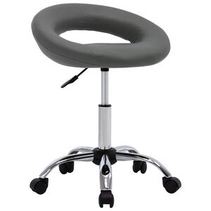 vidaXL Silla de comedor giratoria de cuero sint&eacute;tica gris