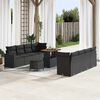vidaXL Conjunto de sof&aacute;s de jard&iacute;n 11 pcs Negro rat&aacute;n sint&eacute;tico