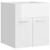 vidaXL Armario para lavabo contrachapada blanco brillo 41x38,5x46 cm