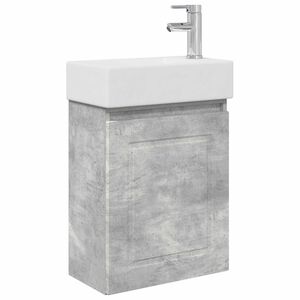vidaXL M&oacute;dulo de ba&ntilde;o con grifer&iacute;a Gris Hormig&oacute;n 45,5 x 22,5 x 84 cm