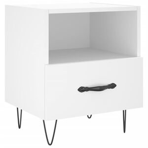 vidaXL Mesita de noche madera de ingenier&iacute;a blanco 40x35x47,5 cm