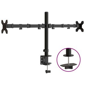 vidaXL Soporte para monitor doble acero negro VESA 75/100 mm