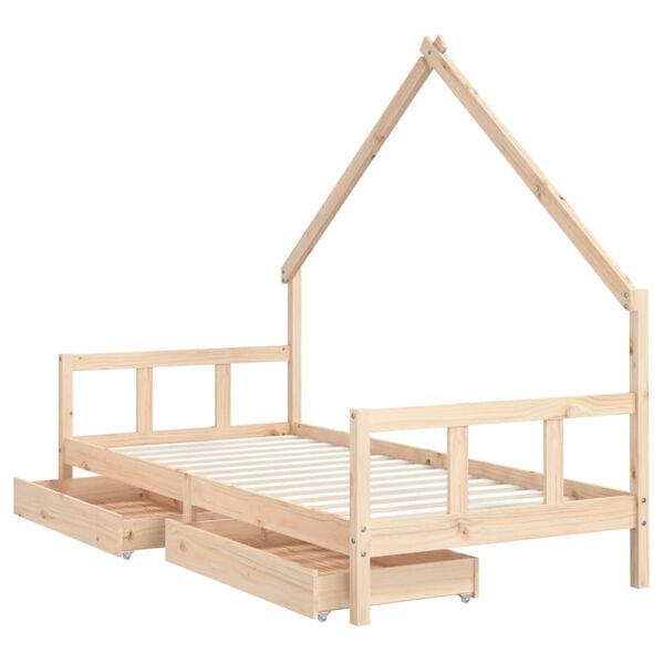 vidaXL Estructura de cama para ni&ntilde;os con cajones madera pino 90x200 cm