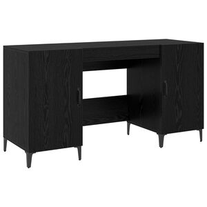 vidaXL Escritorio Roble Negro Madera de ingenier&iacute;a 140 x 50 x 75 cm