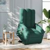 vidaXL Sillón masaje eléctrico reclinable elevable tela verde oscuro