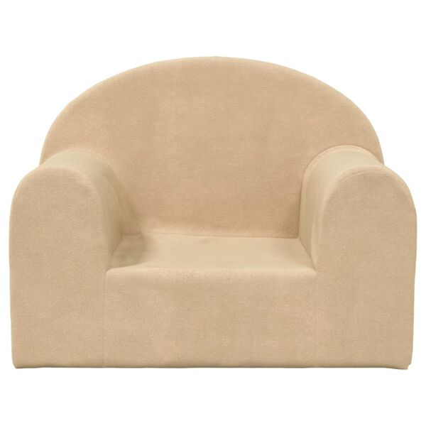 vidaXL Sof&aacute; para ni&ntilde;os felpa suave color crema