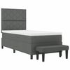 vidaXL Cama tipo Box Spring con colch&oacute;n Gris oscuro 100 x 200 cm tela
