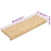 vidaXL Alfombrillas para escaleras 15 unidades 65x21x4 cm color crema borde rectangular