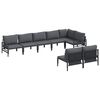 vidaXL Conjunto de sof&aacute;s de jard&iacute;n 8 uds. Negro Acero