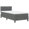 vidaXL Cama tipo Box Spring con colch&oacute;n Gris oscuro 90 x 190 cm tela