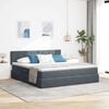vidaXL Cama con almacenamiento con colch&oacute;n Gris oscuro 90 x 200 cm