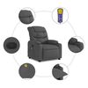 vidaXL Sill&oacute;n de masaje reclinable de tela gris oscuro