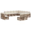 vidaXL Conjunto de sof&aacute;s de jard&iacute;n 13 uds. Beige rat&aacute;n sint&eacute;tico