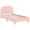 vidaXL Cama para ni&ntilde;os con cabecero Rosa 80 x 160 cm Boucl&eacute;