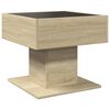 vidaXL Mesa de centro y LED madera ingenier&iacute;a roble Sonoma 50x50x45 cm
