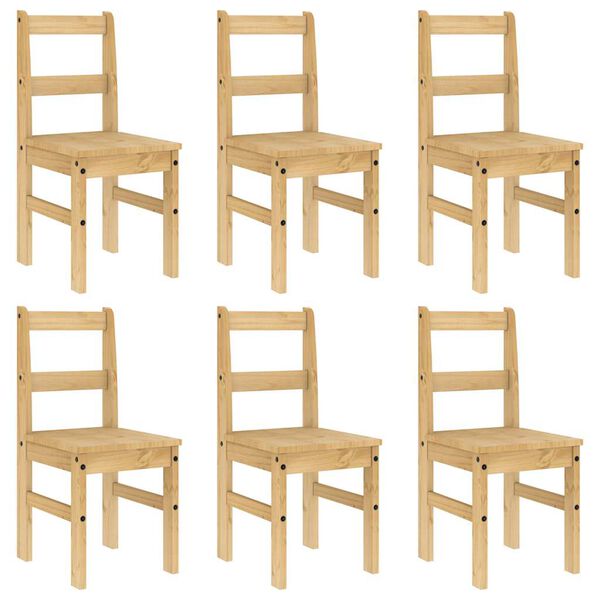 vidaXL Juego de comedor Panama 7 pzas madera maciza de pino