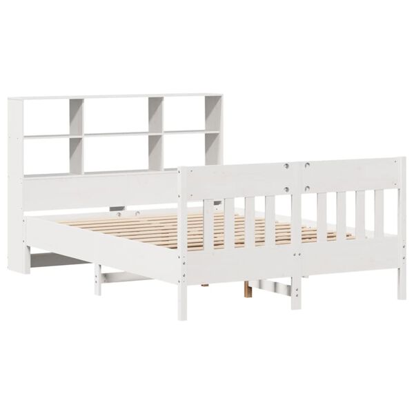vidaXL Estructura de cama sin colch&oacute;n madera de pino blanca 140x190 cm