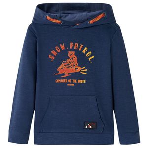 Sudadera infantil con capucha azul marino y naranja 92
