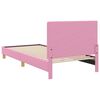 vidaXL Cama para ni&ntilde;os con cabecero con cabecera Rosa 90 x 200 cm tela